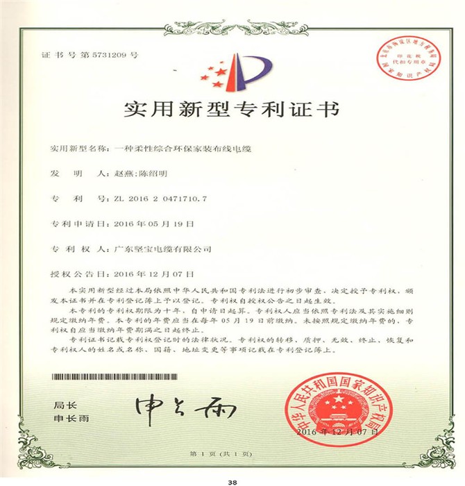 專(zhuān)利證書(shū)